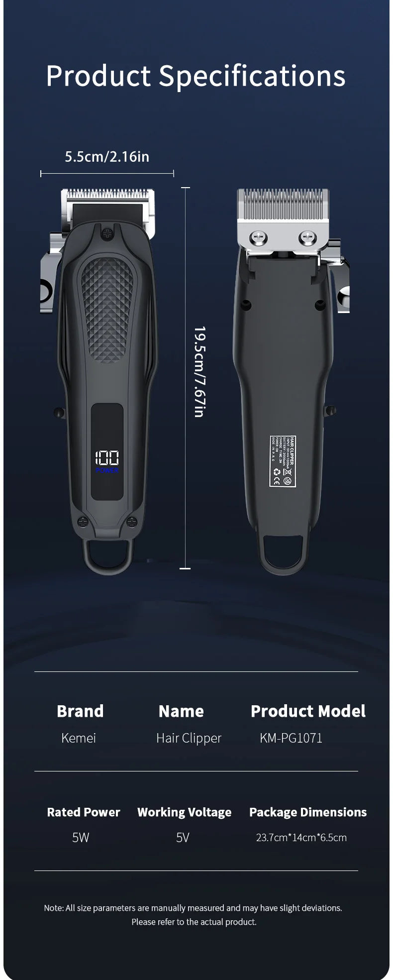 Tondeuse Professionnelle Kemei KM-PG1071 + Cape de Coiffure Offerte (drap de coiffure)