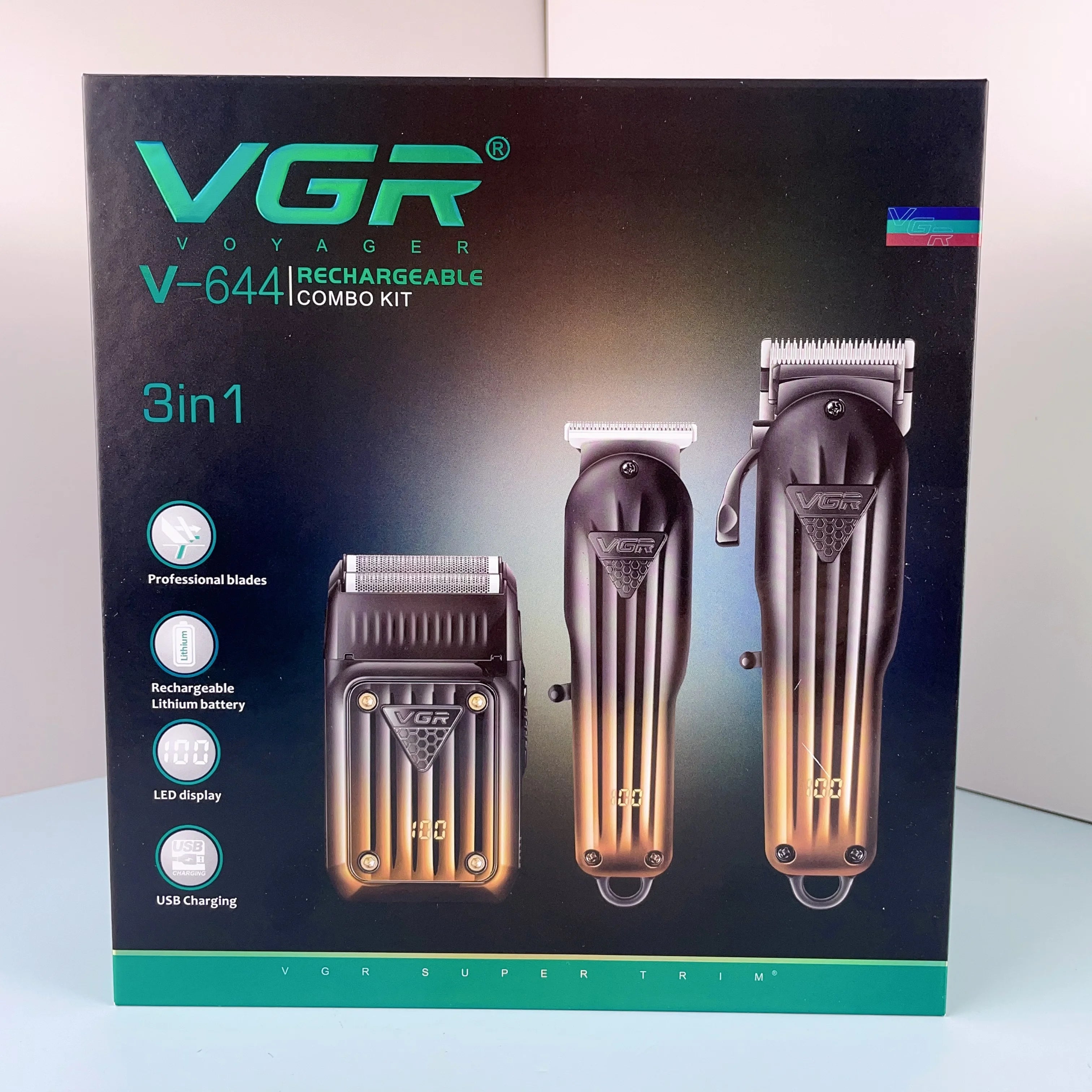 Pack de 3 Tondeuses Professionnelle VGR V-644 + Cape (drap de coiffure) Offerte