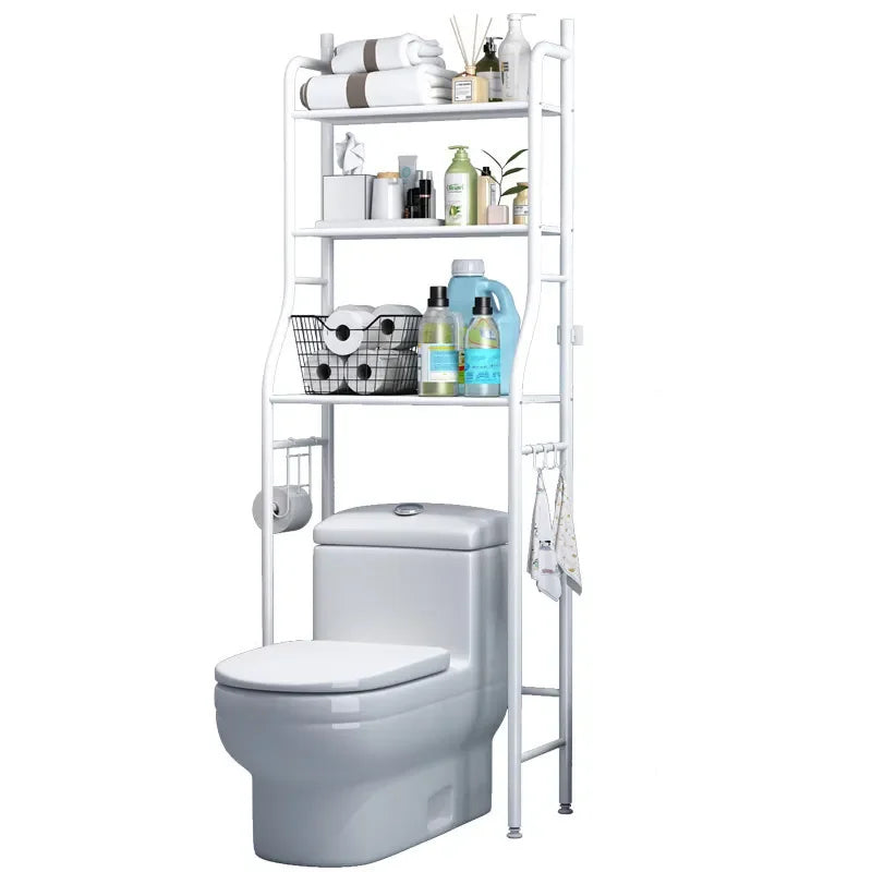Étagère de Rangement 3 Niveaux pour Salle de Bain & Toilettes