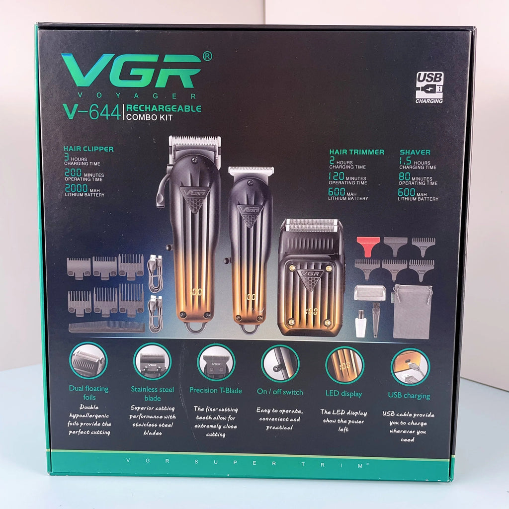 Pack de 3 Tondeuses Professionnelle VGR V-644 + Cape (drap de coiffure) Offerte