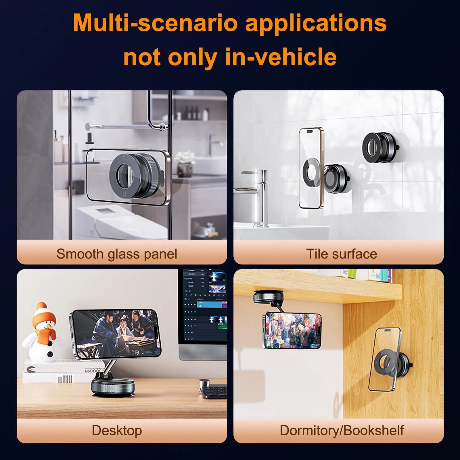 Support Téléphone Magnétique à Ventouse 360° – Fixation Ultra-Polyvalente
