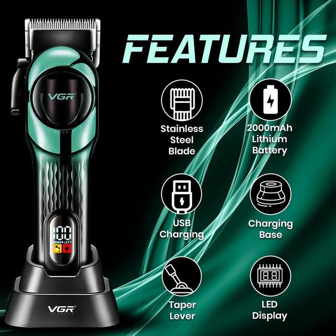 Tondeuse Professionnelle VGR V-166 Rechargeable USB + Cape (Drap de coiffure) Offerte 🎁